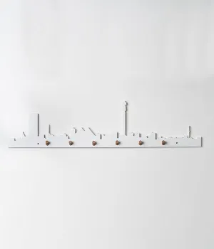 Johannesburg Skyline Wall Hooks White