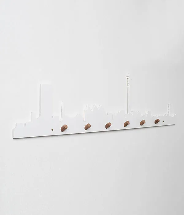 Johannesburg Skyline Wall Hooks White