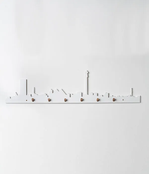 Johannesburg Skyline Wall Hooks White