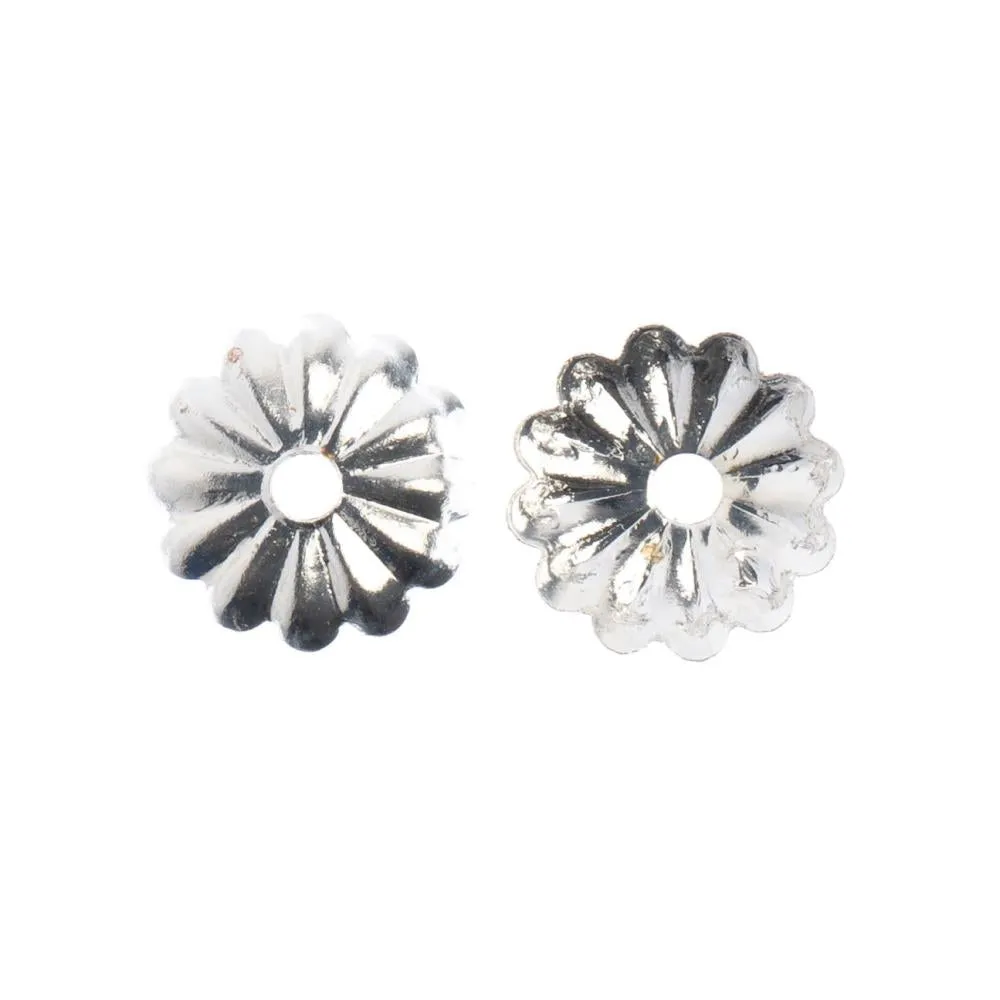 John Bead Bead Cap 6mm 72 pack  Silver*