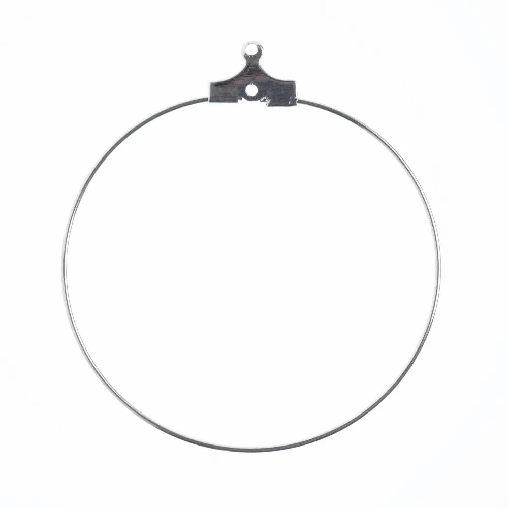 John Bead Earring Hoop Large 38mm 10 pack  Silver*