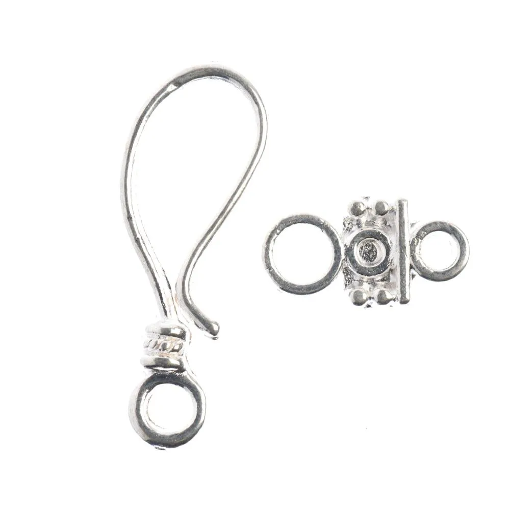 John Bead Hook Clasp Set 24mm 5 pack  Silver*