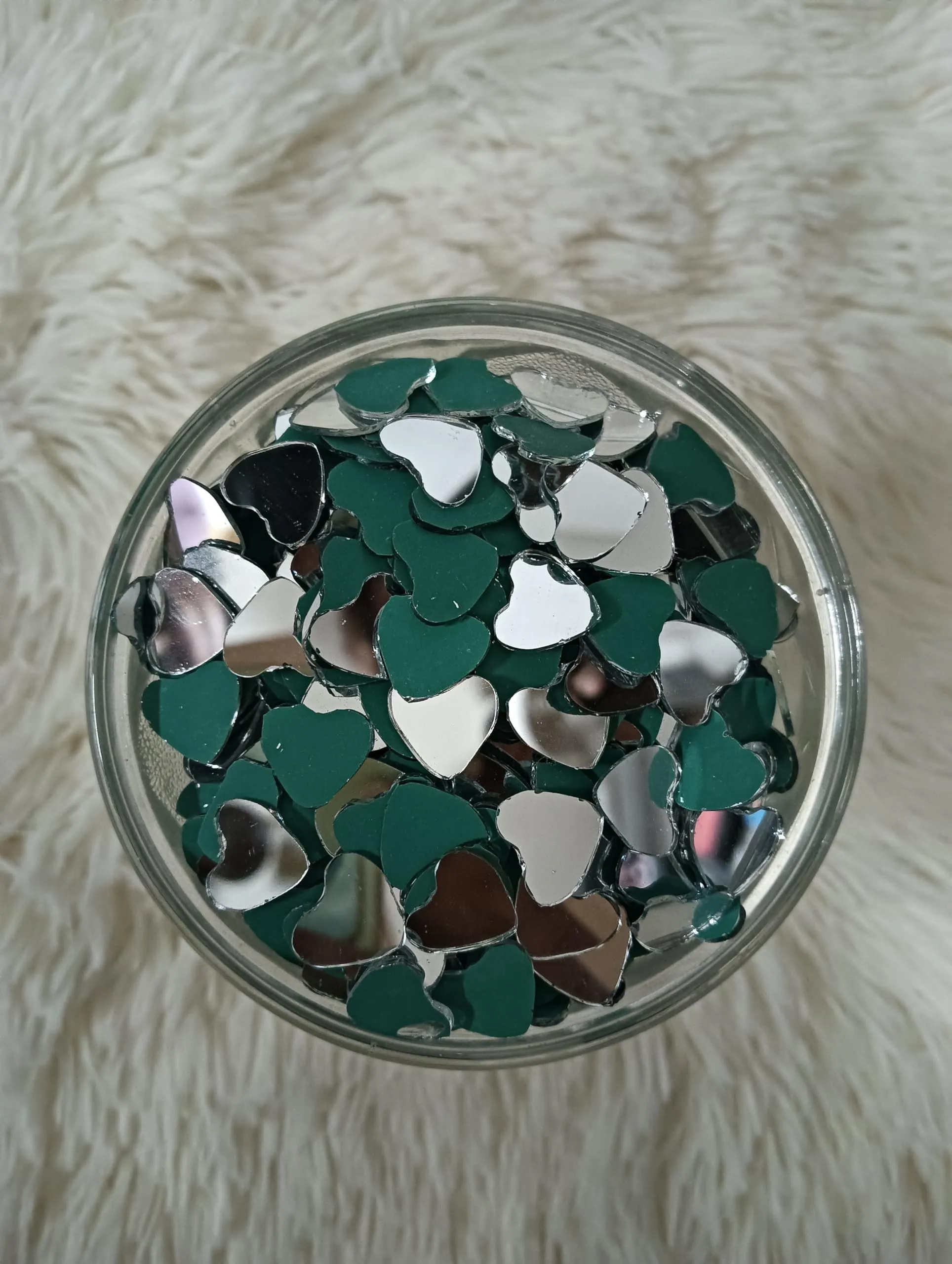 KUMISHRI Mirrors for Craft Work 230 Pieces (Heart Shape)