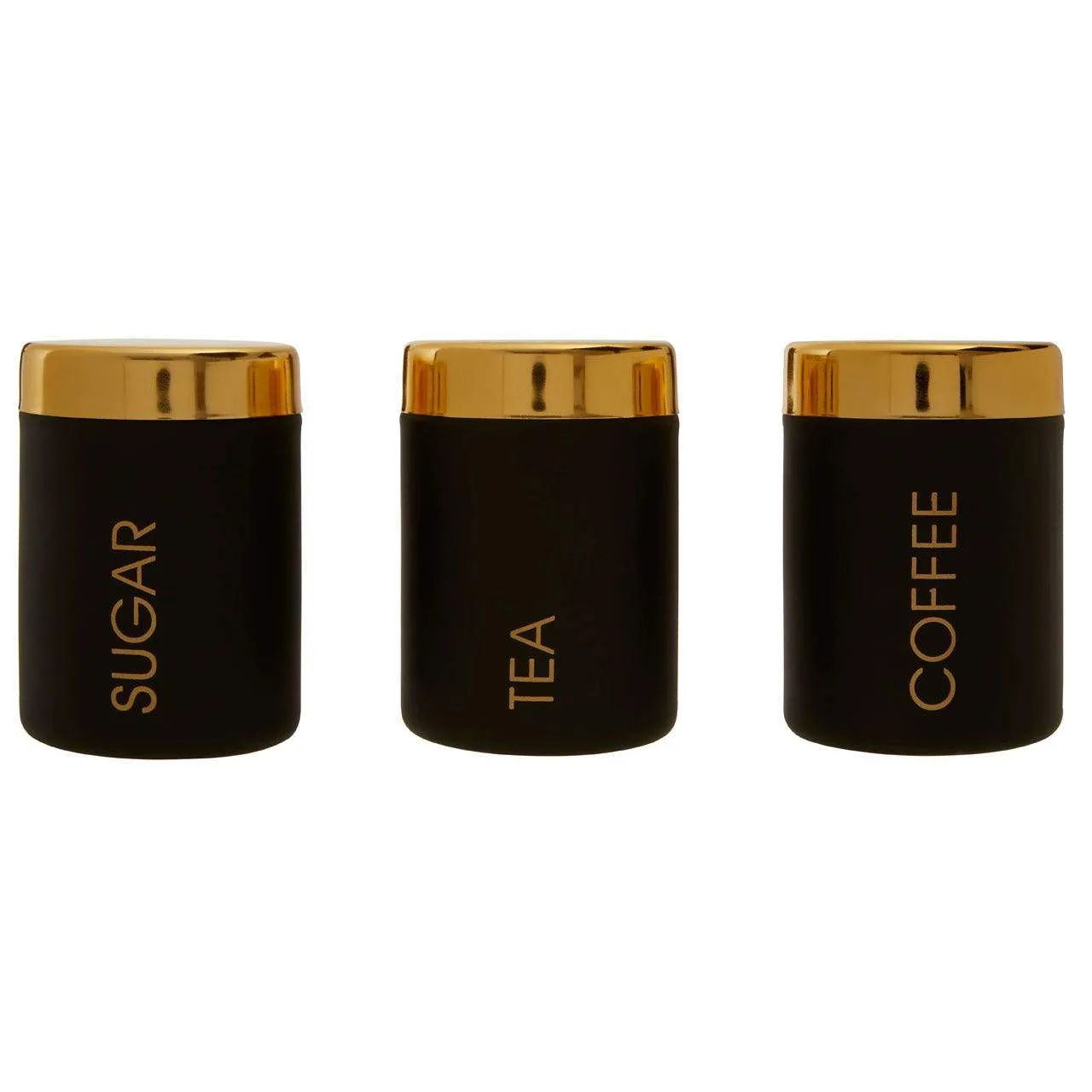 Liberty Black Enamel Set of 3 Canisters