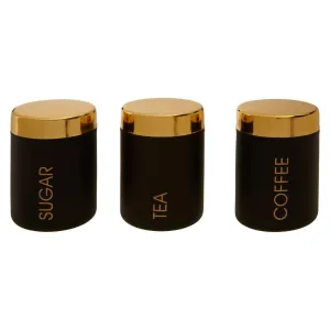 Liberty Black Enamel Set of 3 Canisters