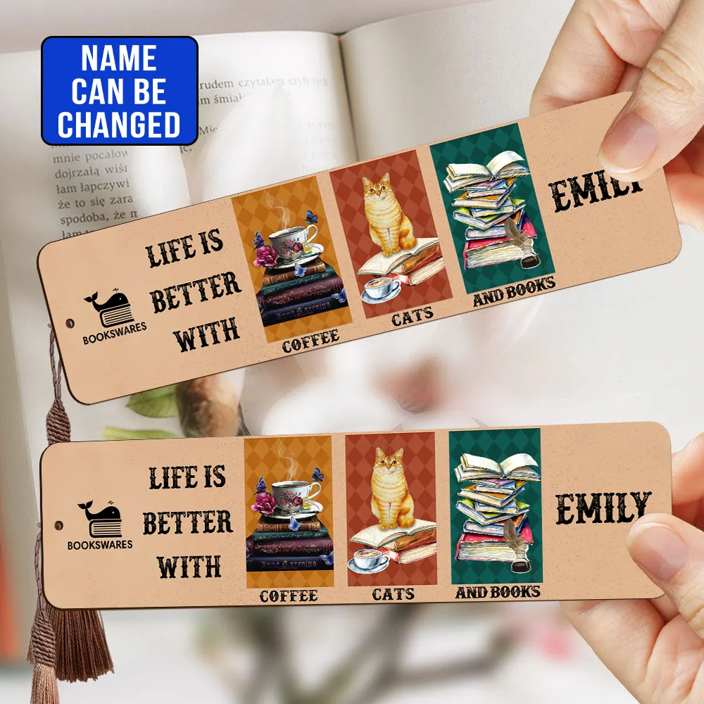 Life Is Better With Coffee Cats And Books Book Lovers Gift CBM35