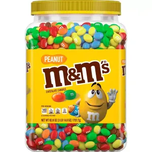 M&M's Peanut Chocolate Candy Jar - 62 Oz