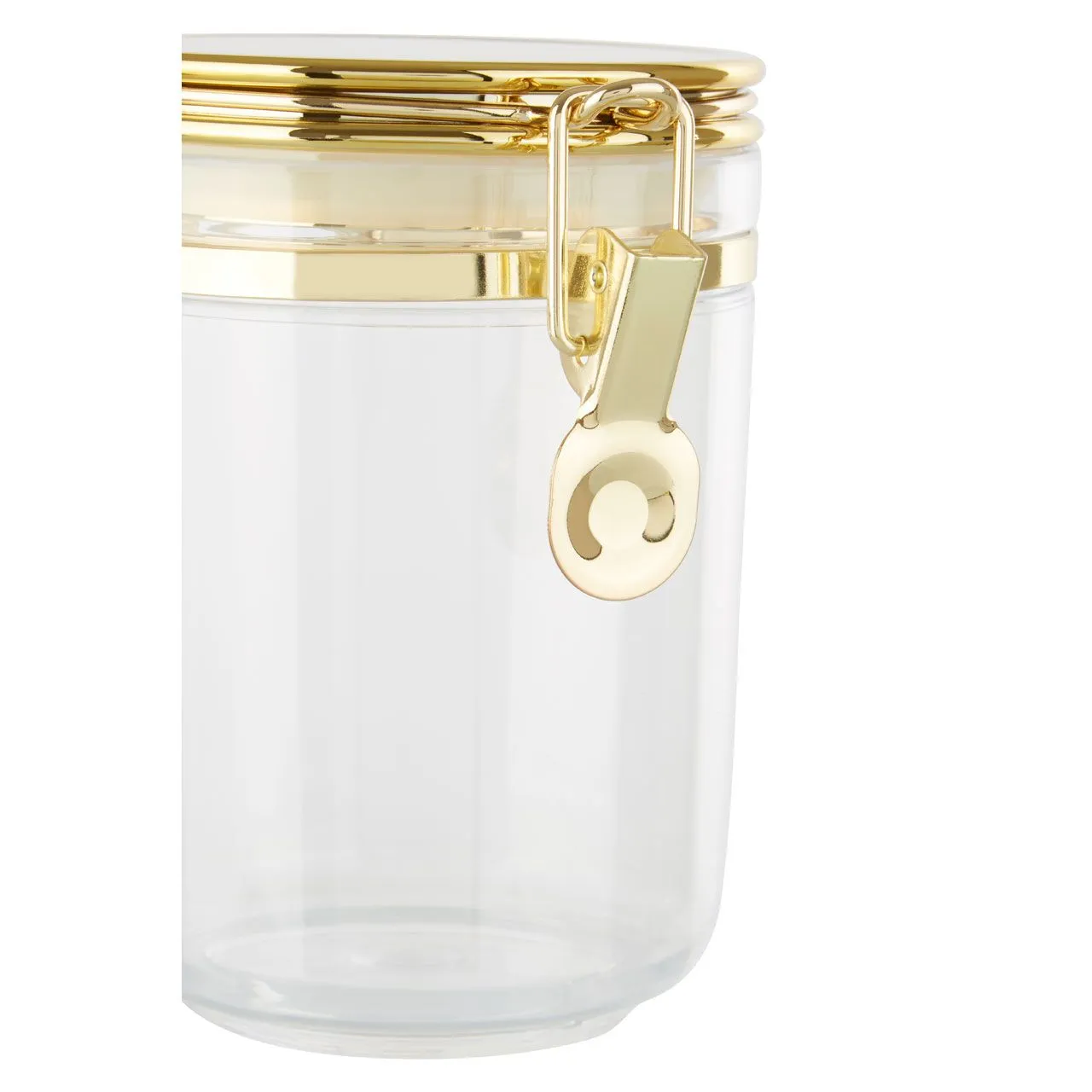 Medium Clear Gold Metallic Canister