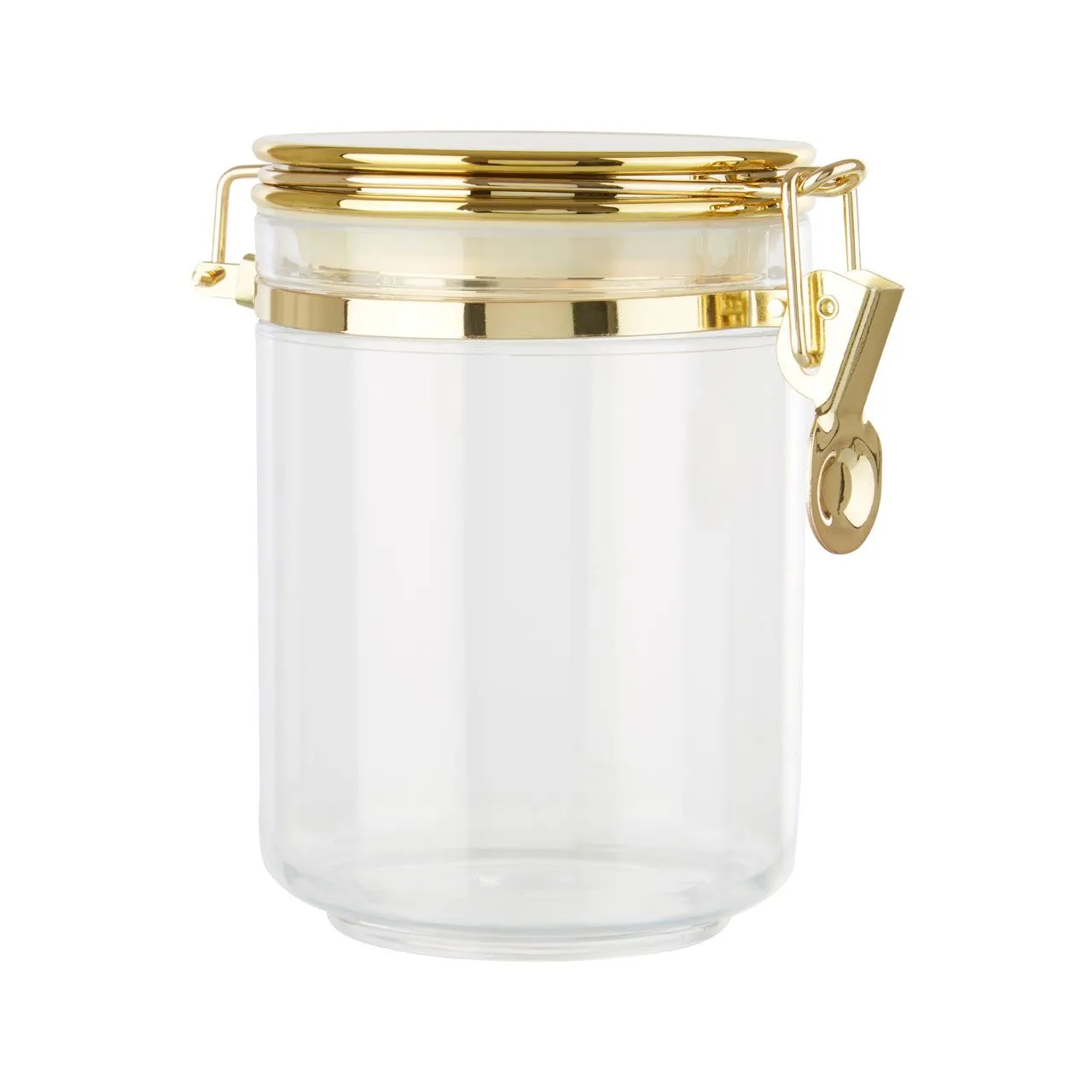 Medium Clear Gold Metallic Canister