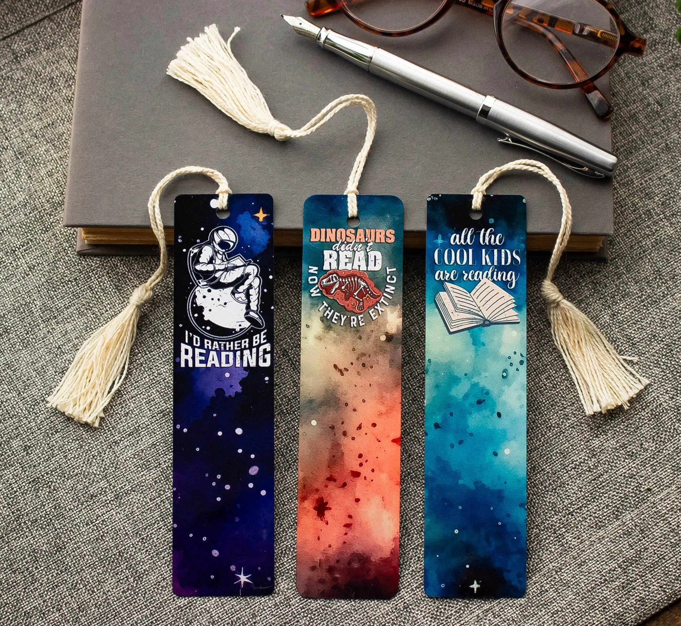 Metal Bookmark Set for Kids , Set of 3 Handmade Book Marks