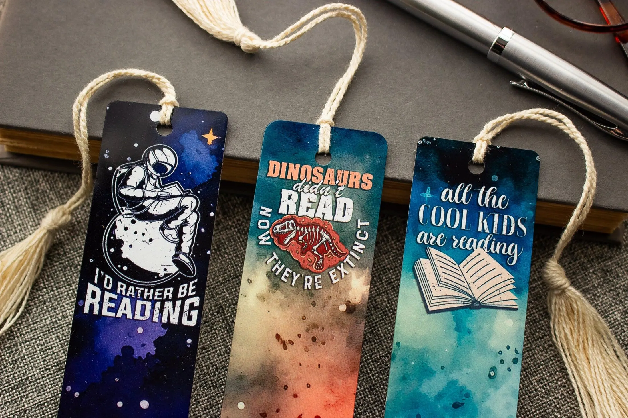 Metal Bookmark Set for Kids , Set of 3 Handmade Book Marks