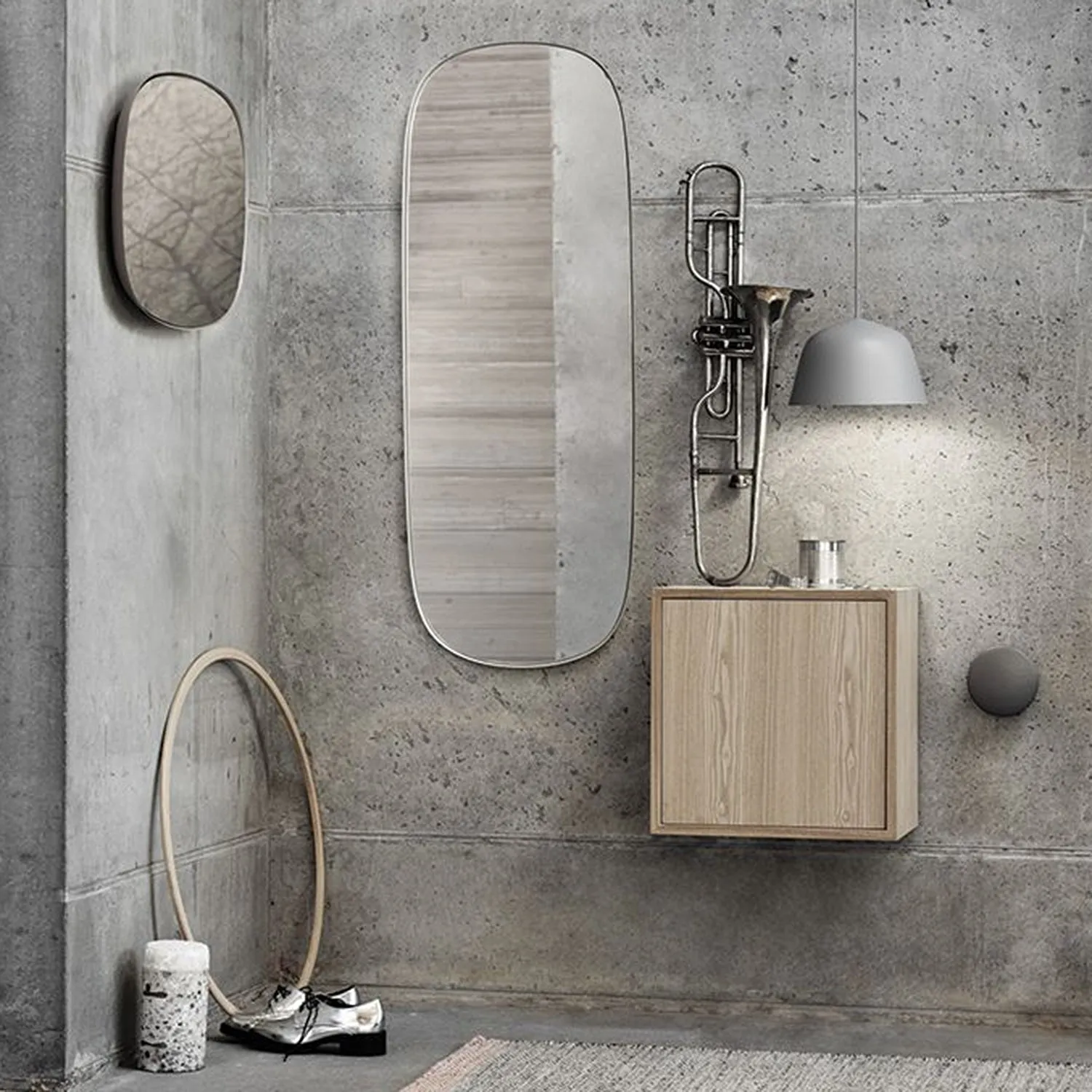 muuto | framed mirror | taupe   taupe glass | large