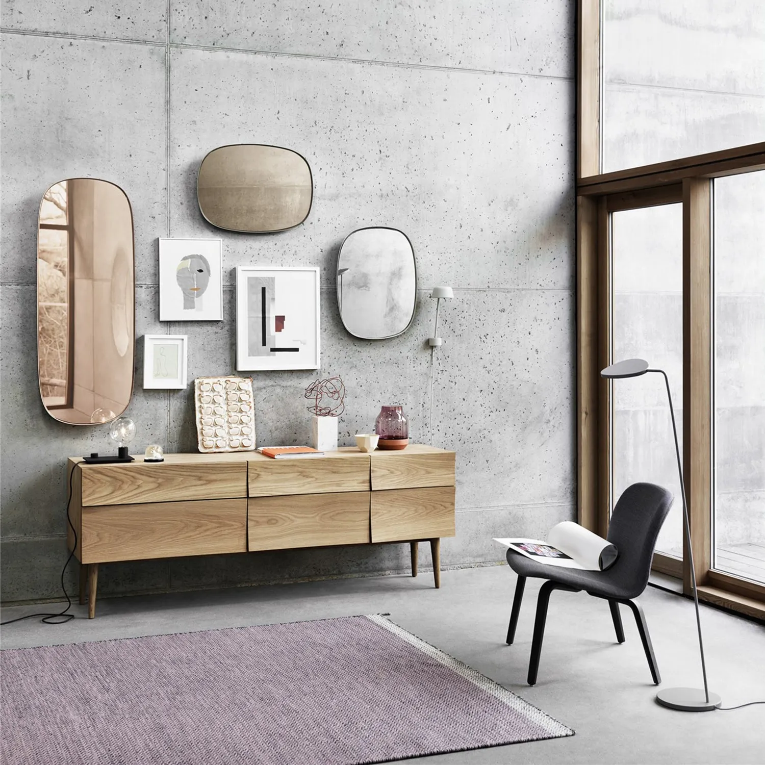 muuto | framed mirror | taupe   taupe glass | large