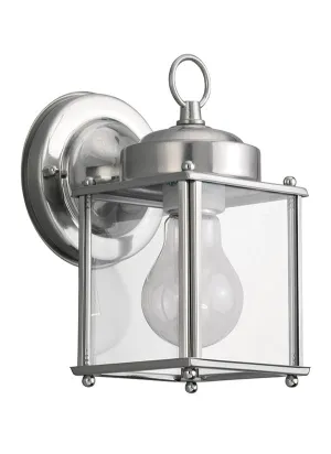 New Castle Collection - One Light Outdoor Wall Lantern | Finish: Antique Brushed Nickel - 8592-965