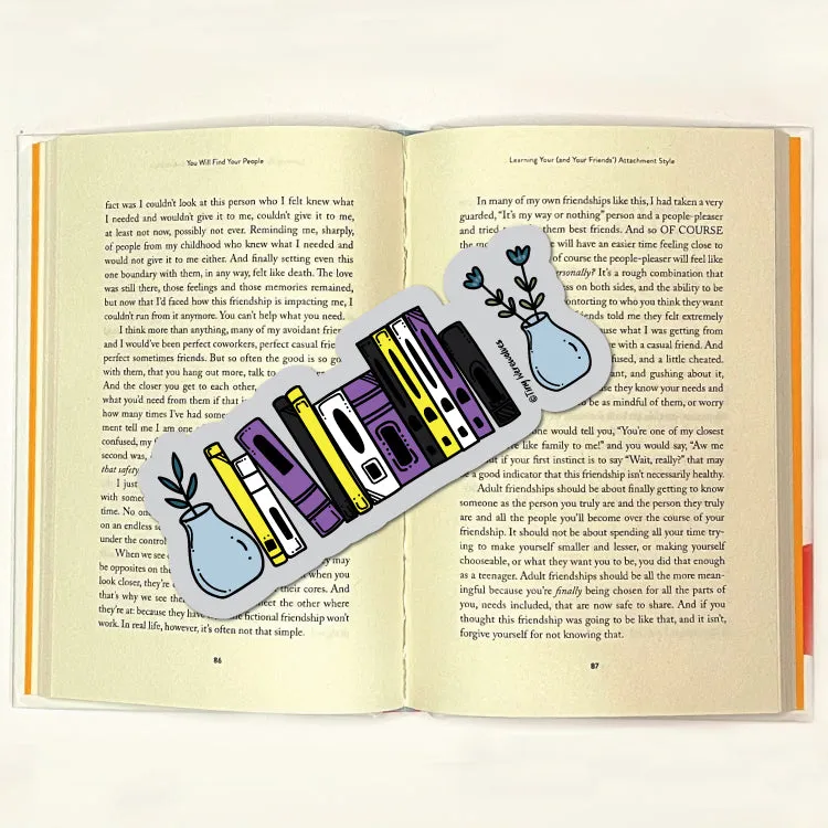 Non-Binary Bookshelf Pride Laminated Printed Bookmark