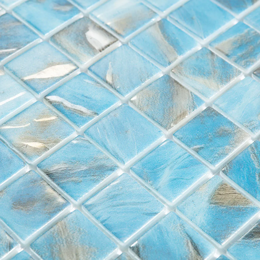 Oasis Blue, 1" x 1" - Glass Tile