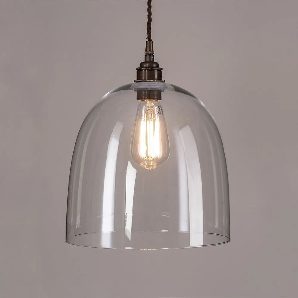 Old School Electric Bell Blown Glass Pendant Light