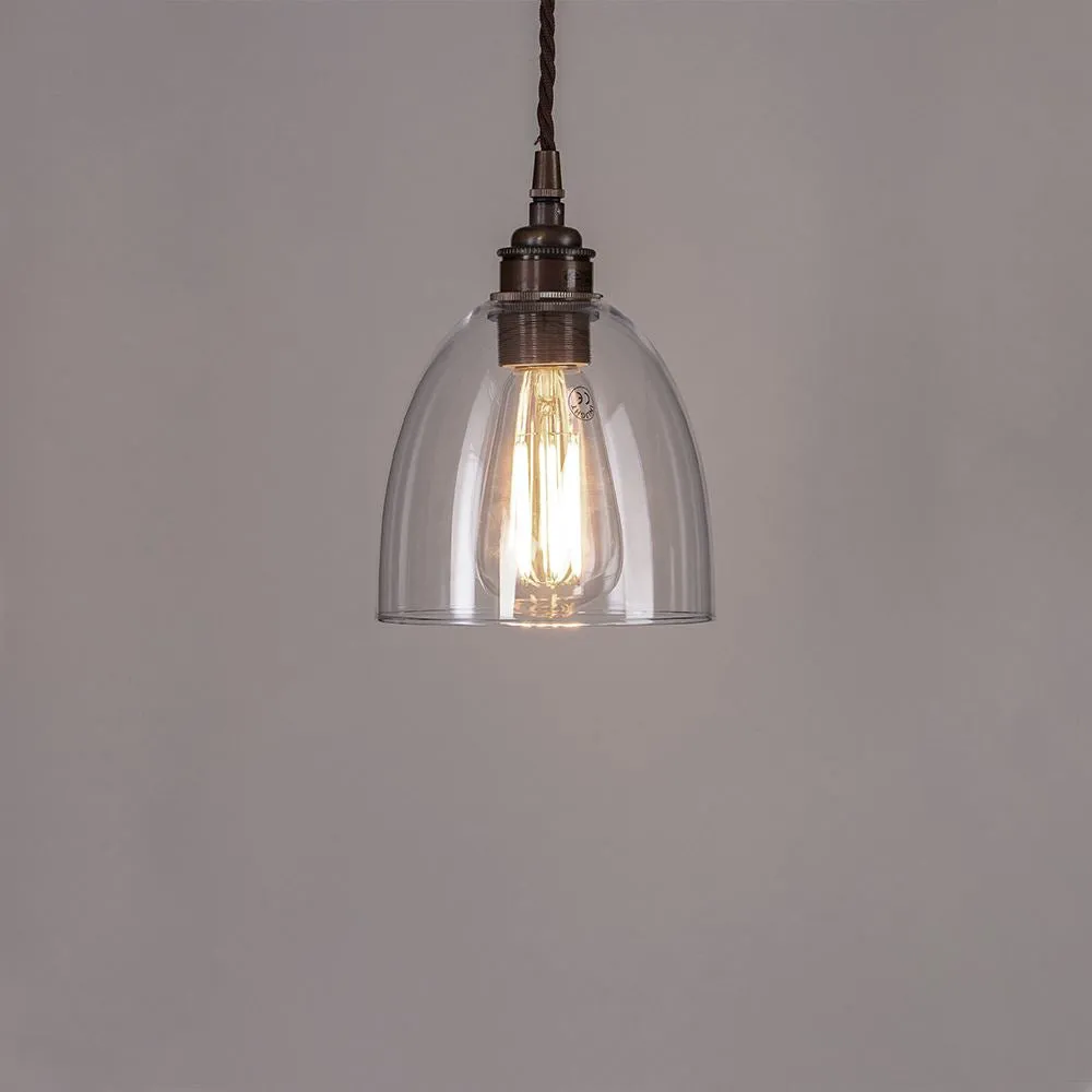 Old School Electric Bell Blown Glass Pendant Light