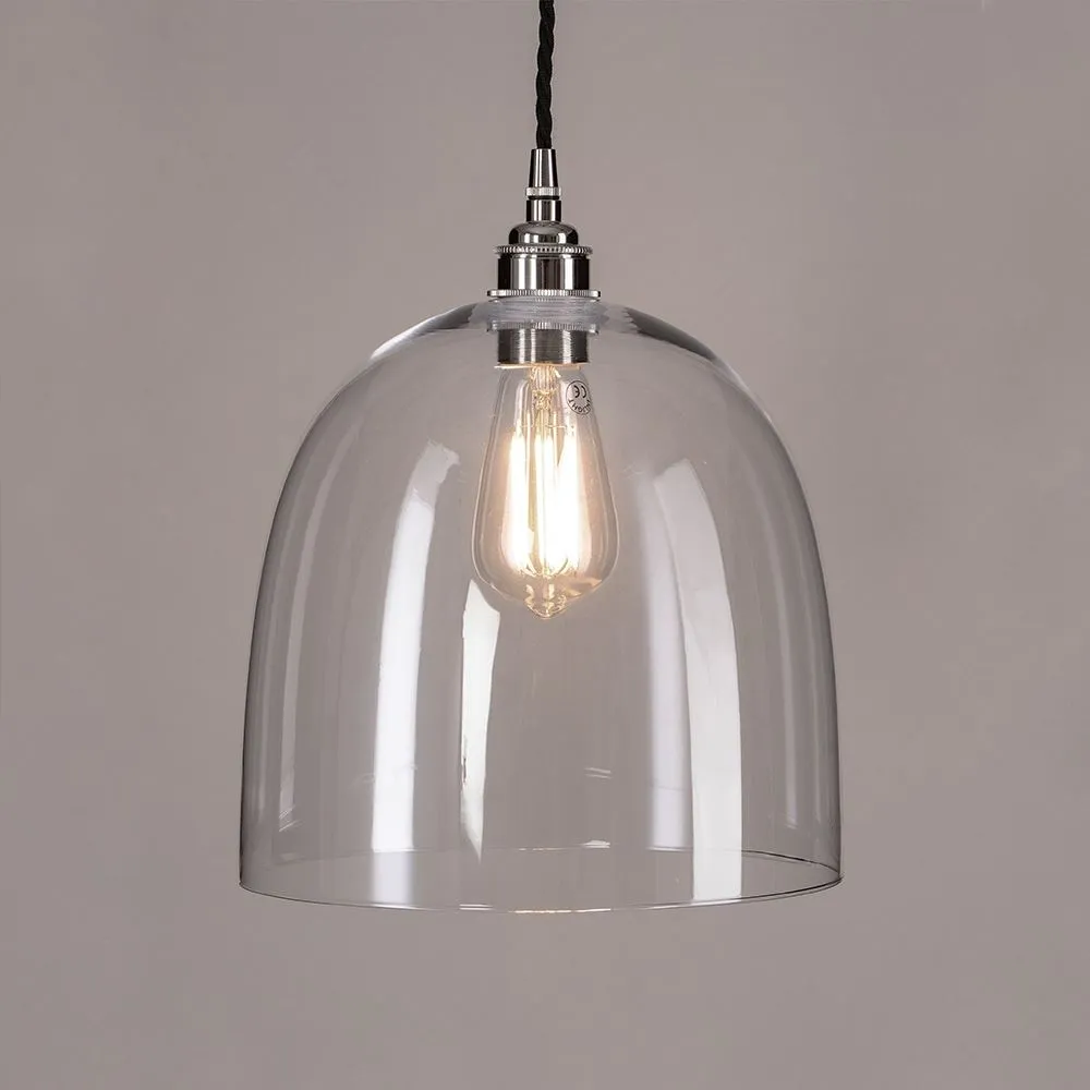 Old School Electric Bell Blown Glass Pendant Light