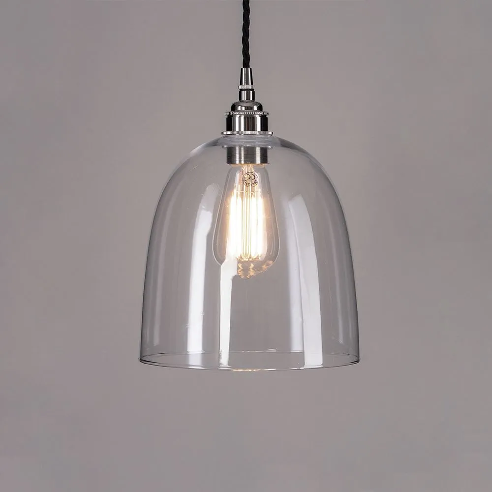 Old School Electric Bell Blown Glass Pendant Light