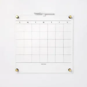 Open Box - 16"x16" This Month Acrylic Dry Erase Calendar Clear - Threshold