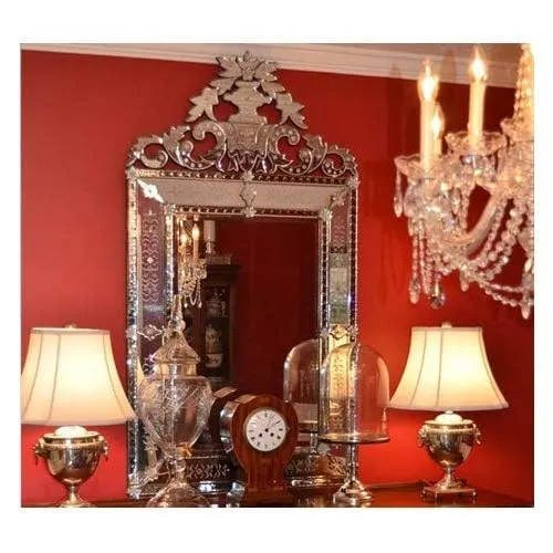 Quality Glass Venetian Elegance Handcrafted Decorative Wall Mirror,Exquisite Home Décor Accent for Living Room, Bedroom, or Entryway 32 x 52 Inch (Model V15)