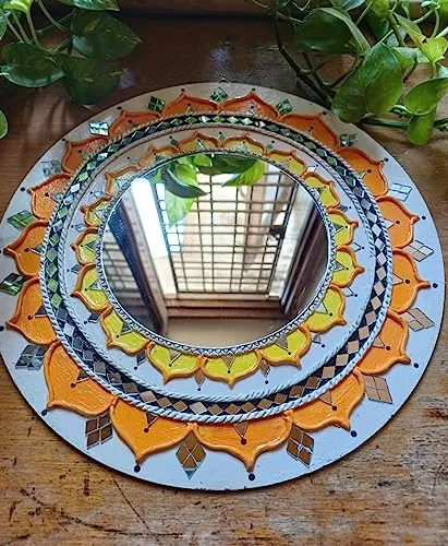 Radiant Blooms: Sunflower Mirror | Handcrafted Decorative Item for Home and Office | Size 12 * 12