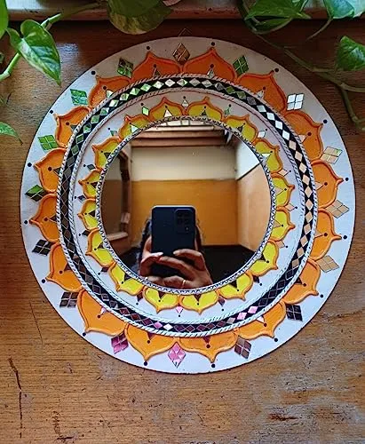 Radiant Blooms: Sunflower Mirror | Handcrafted Decorative Item for Home and Office | Size 12 * 12