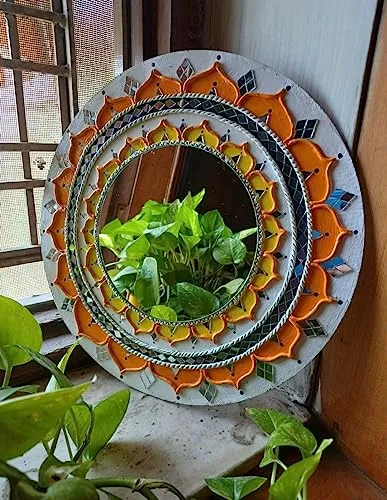 Radiant Blooms: Sunflower Mirror | Handcrafted Decorative Item for Home and Office | Size 12 * 12