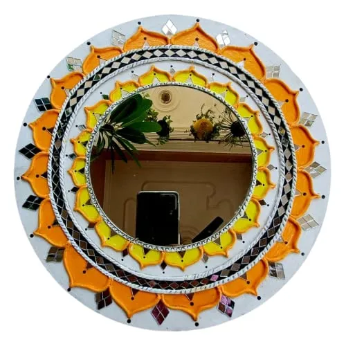 Radiant Blooms: Sunflower Mirror | Handcrafted Decorative Item for Home and Office | Size 12 * 12