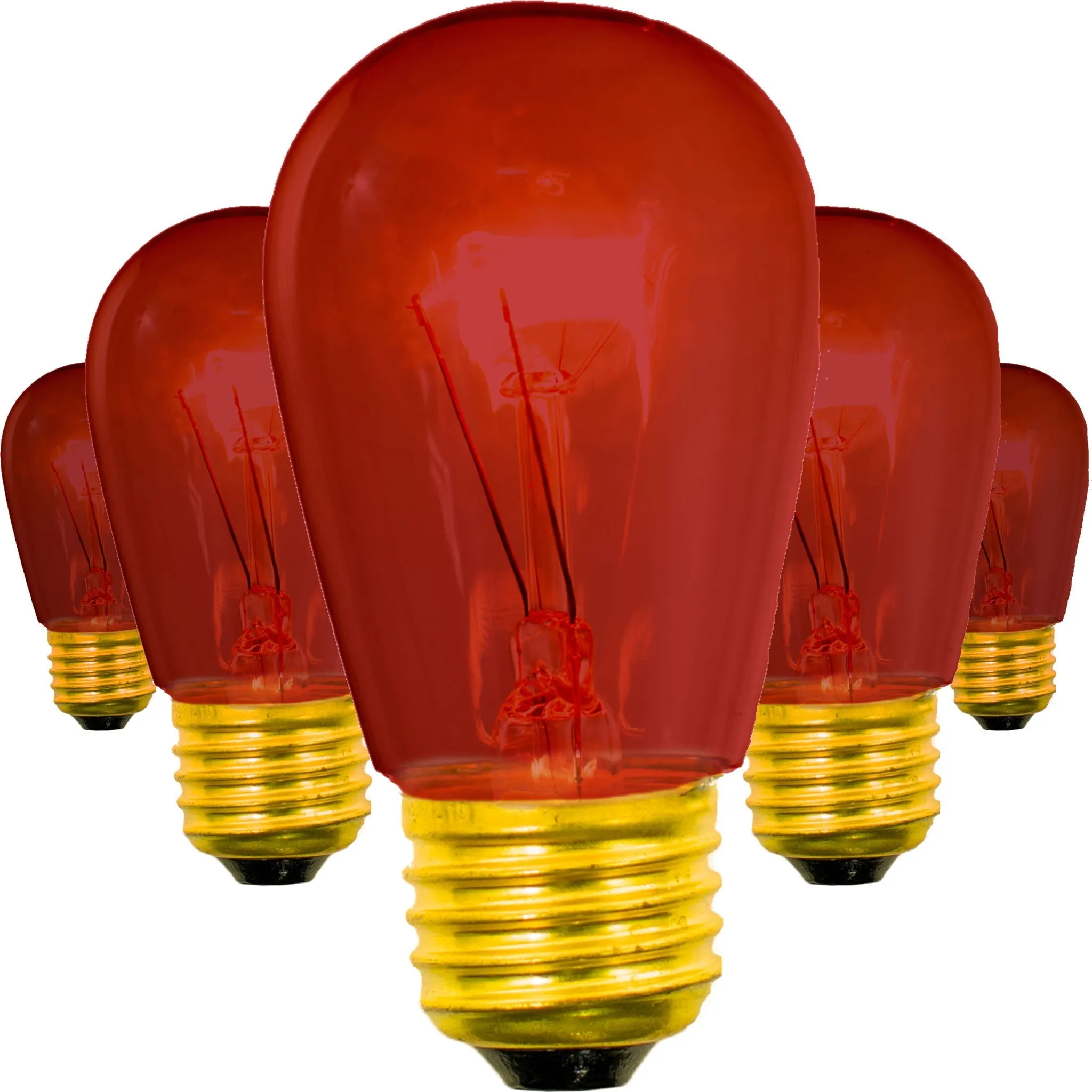 Red S14 Edison Light Bulbs