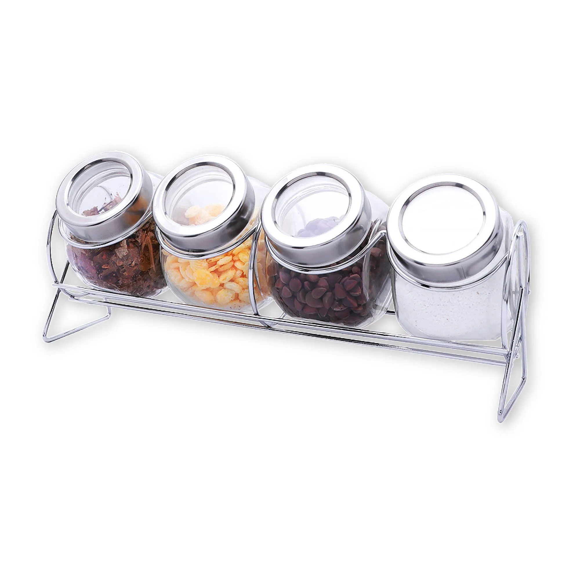 Set of 4 Spice Jars and Rack