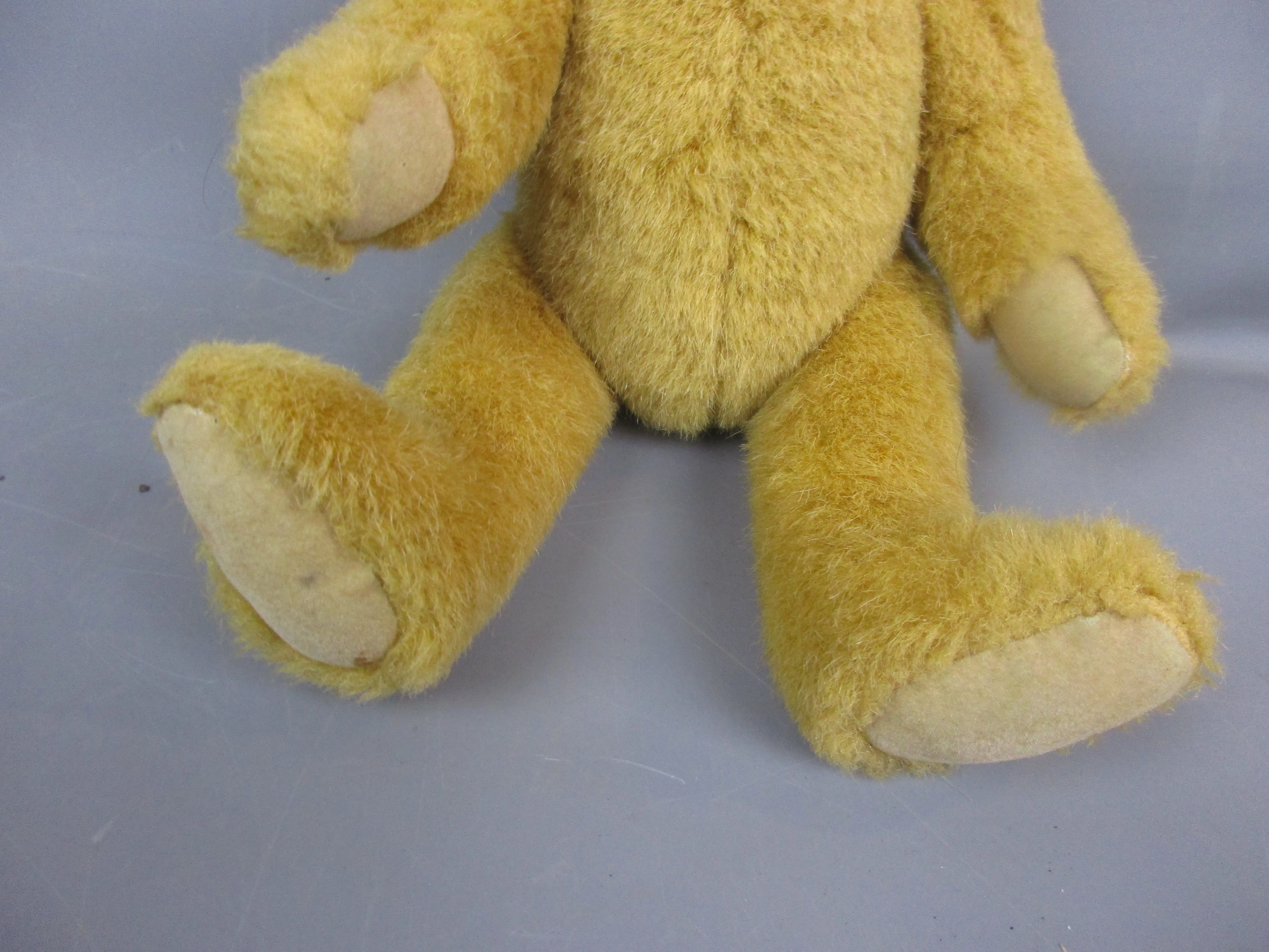 Small Jointed Teddy Bear Plush In The Manner Of Steiff Vintage c1960