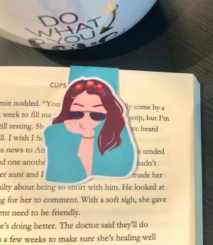 Woman with Flower Magnet Bookmark