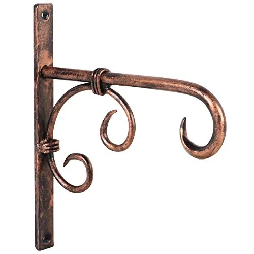 Wood Art Store Metal Wall Bracket for Bird Feeders & Houses Planters Lanterns Wind Chimes Hanging Baskets Ornaments String Lights