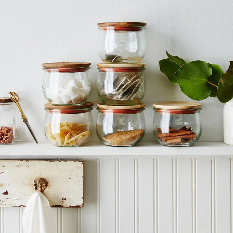 Wooden lids with Silicone Seal for WECK Jars